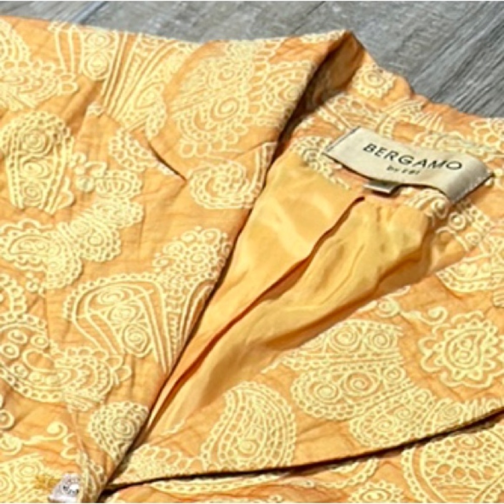 Bergamo by EBI Sheer Peach/Yellow/Orange Brocade Blazer Size‎ 4 - Picture 8 of 16